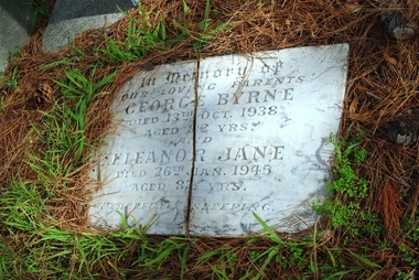 Photograph - Digital Image, Grave of George Byrne and Eleanor J Byrne, Greensborough Cemetery, 13/10/1938