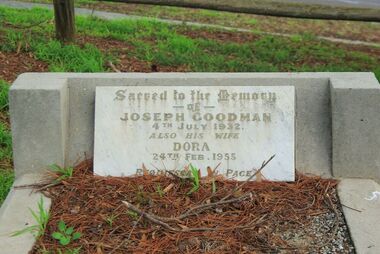 Photograph - Digital Image, Grave of Joseph and Dorothea (Dora) Goodman, Greensborough Cemetery, 04/07/1932