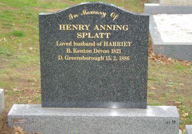 Photograph - Digital Image, Grave of Henry Anning Splatt at Greensborough Cemetery, 17/11/1886