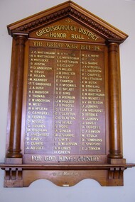 Photograph - Digital Image, RSL Honour Board, 1914-1918
