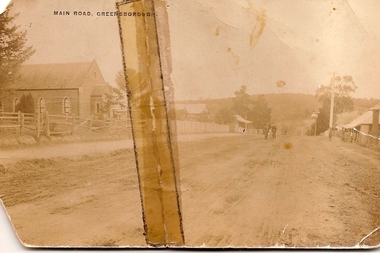Postcard - Digital image, Main Road Greensborough [showing Methodist Church], 1902