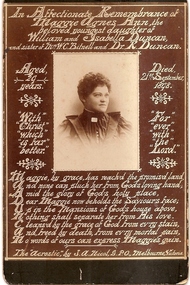 Bereavement Card -  Digital image, Maggie Duncan - Bereavement card, 21/09/1898