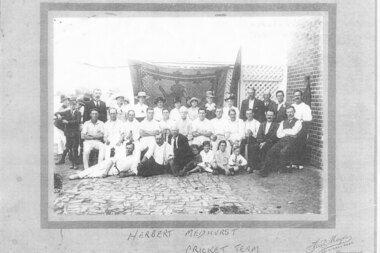Photograph - Digital image, Herb Medhurst in cricket team, 1910c