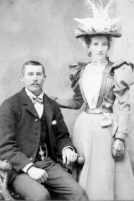 Photograph - Digital image, William and Mary Partington on wedding day, 1898_