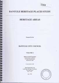 Book, Banyule Heritage Places Study. Vol. 4: Heritage Areas, 1999_07
