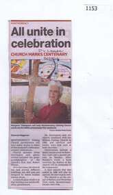 Newspaper Clipping, All unite in celebration: Church marks centenary, 20/08/2014