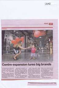 Newspaper clipping, Centre expansion lures big brands, 24/12/2014