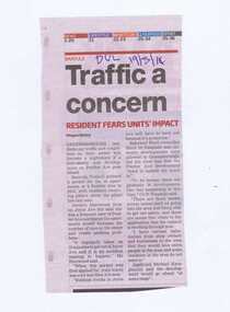 Newspaper Clipping, Traffic a concern, 19/03/2014