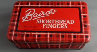 Biscuit Tin, Baird's Shortbread Fingers, 1956c