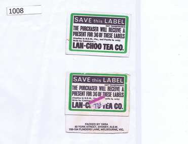 Labels, Lanchoo Tea Labels, 1973c
