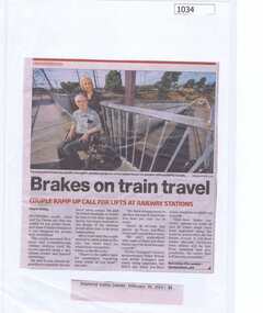 Newspaper clipping, Brakes on train travel, 26/02/2014