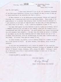 Letter, Evelyn Harrap, Harrap to Partington 1990, 14/05/1990