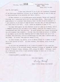 Letter, Evelyn Harrap, Harrap to Partington 1990, 14/05/1990