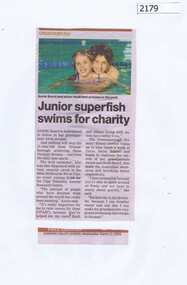 Newspaper clippings, Junior superfish swims for charity, 11/03/2015
