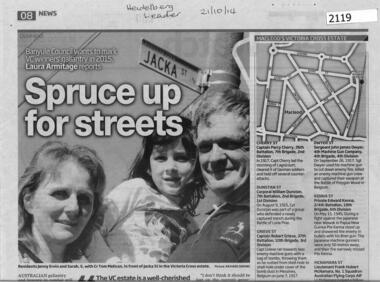 Newspaper clipping, Spruce up for streets (in Macleod), 21/10/2014