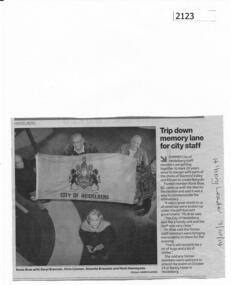 Newspaper clipping, Trip down memory lane for city staff, 07/10/2014