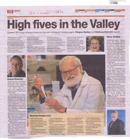 Newspaper clipping, High fives in the Valley, 11/06/2014