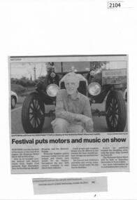 Newspaper clipping, Festival puts motors and music on show, 29/10/2014