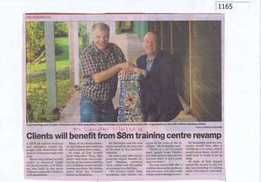 Newspaper clipping, Clients will benefit from $8m training centre revamp, 11/06/2014