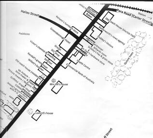 Map, U. M. Woods, Map of Greensborough early to mid 1950s, 1839-1959