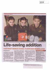 Newspaper clipping, Life-saving addition, 24/06/2015