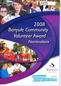 Booklet, Banyule City Council, Banyule Volunteer Awards 2008, 15/05/2008