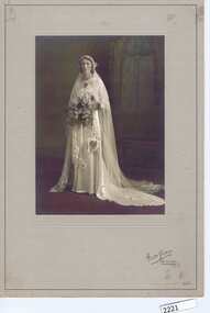 Photograph, Allan Studios, Jessie Partington on her wedding day, 09/03/1935