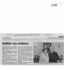 Newspaper clipping (copy), Diamond Valley Leader, Golden era endures, 12/10/2011