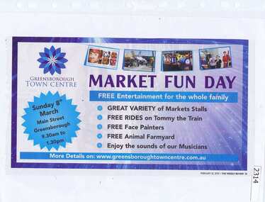 Advertisement - Newspaper Clipping, Market fun day (March 8 2015), 25/2/2015