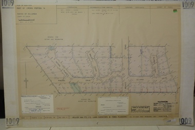 Planning document, Subdivision Plan #1009. Corner Allumba Drive and Beales Road Greensborough, 1981_