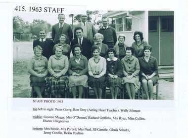 School Photograph - Digital Image, Greensborough Primary School Gr2062 1963 Staff, 1963_