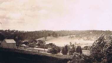 Photograph - Digital Image, Greensborough Station from the Franklin home, 1950c