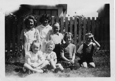 Photograph - Digital image, Children outside Taylors, 1960c