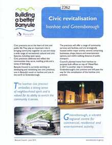 Folder, Banyule City Council, Civic Revitalisation: Ivanhoe and Greensborough: building a better Banyule, 2015_06