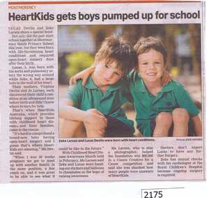 Newspaper Clipping, HeartKids gets boys pumped up for school [Montmorency South Primary School MS4925], 2015_