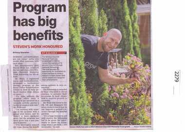 Newspaper clipping, Program has big benefits, 29/07/2015