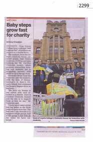 Newspaper Clipping, Baby steps grow fast for charity, 26/08/2015