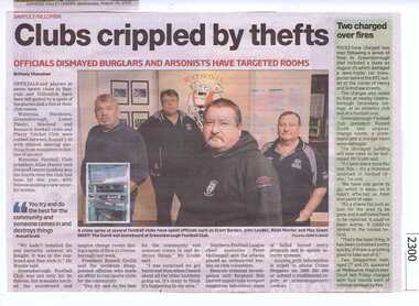 Newspaper Clipping, Clubs crippled by thefts, 26/08/2015