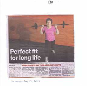 Newspaper Clipping, Perfect fit for a long life, 19/08/2015