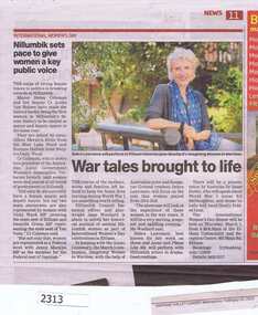 Newspaper Clipping, War tales brought to life, 15/02/2015
