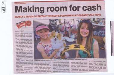 Newspaper Clipping, Making room for cash, 14/10/2015