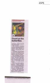 Newspaper Clipping, Count on the butterflies, 07/10/2015