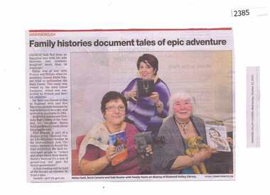 Newspaper Clipping, Family histories document tales of epic adventure, 21/10/2015