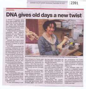 Newspaper Clipping, DNA gives old days a new twist, 30/09/2015