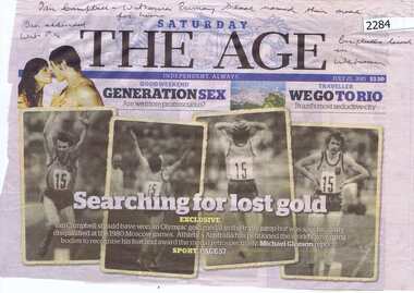 Newspaper clipping, The Age, Searching for lost gold, 25/07/2015