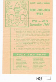 Leaflet, Scouts Bobs-for-jobs week, 19/09/1964