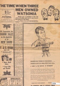 Newspaper Clipping, Diamond Valley News, The Time when three men owned Watsonia; St Katherine's Church at St Helena; When the railway came to the Diamond Valley, 29/09/1964