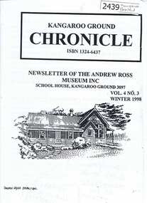 Newsletter, Andrew Ross Museum Inc, Kangaroo Ground Chronicle, 14/07/1998