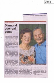 Newspaper clipping, Diamond Valley Leader, Diamond duo real gems, 19/06/2013