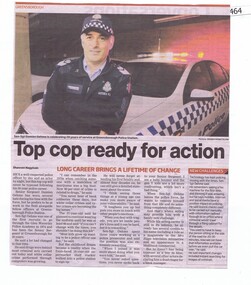Newspaper clipping, Top cop ready for action, 2009_